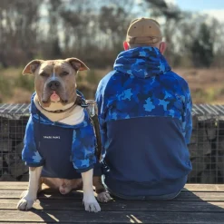 Blue Camo Dog Hoodie