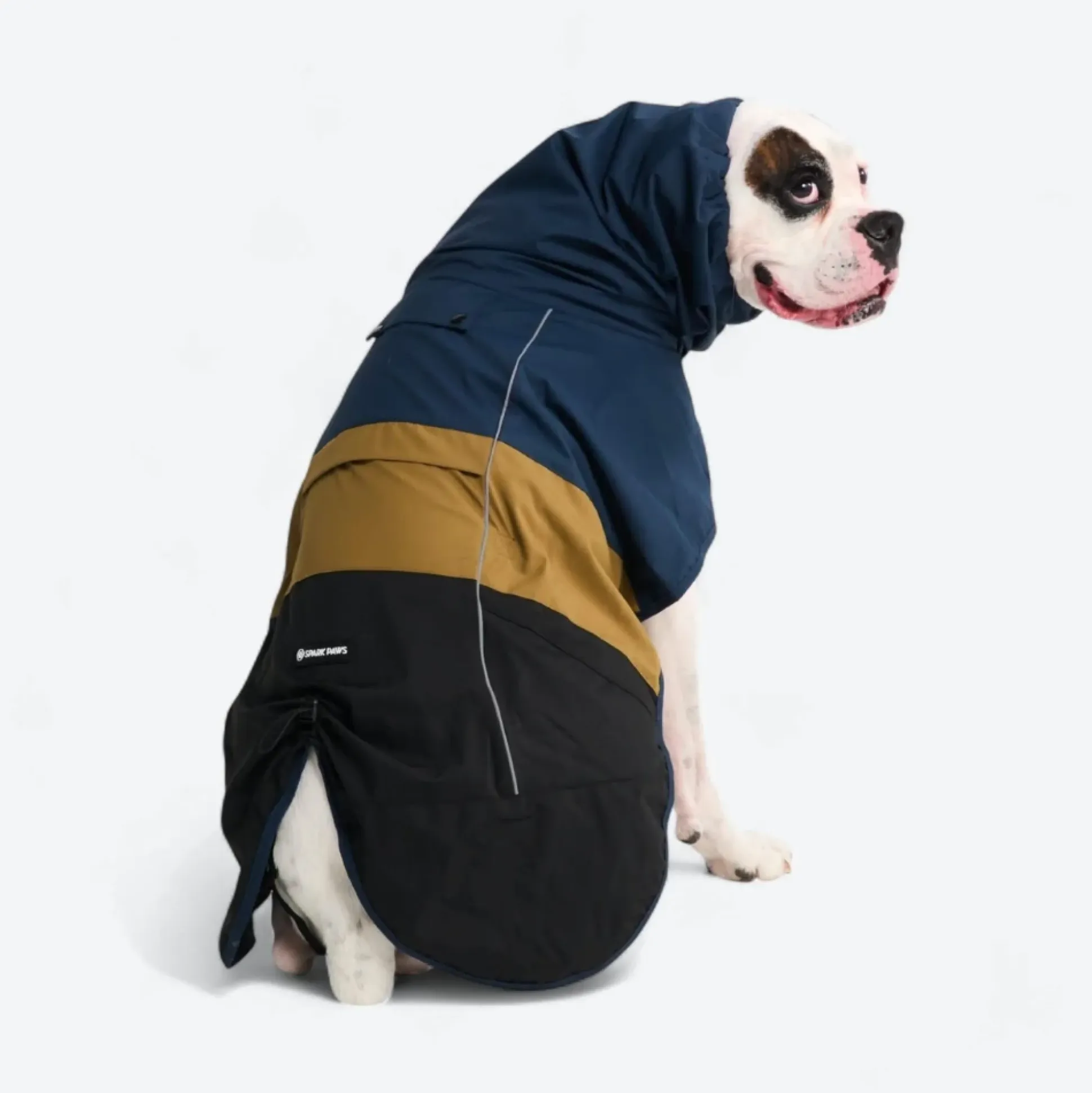 Breatheshield™ Dog Raincoat - Blue Gold Black
