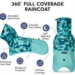 Breatheshield™ Dog Raincoat - Camo Teal