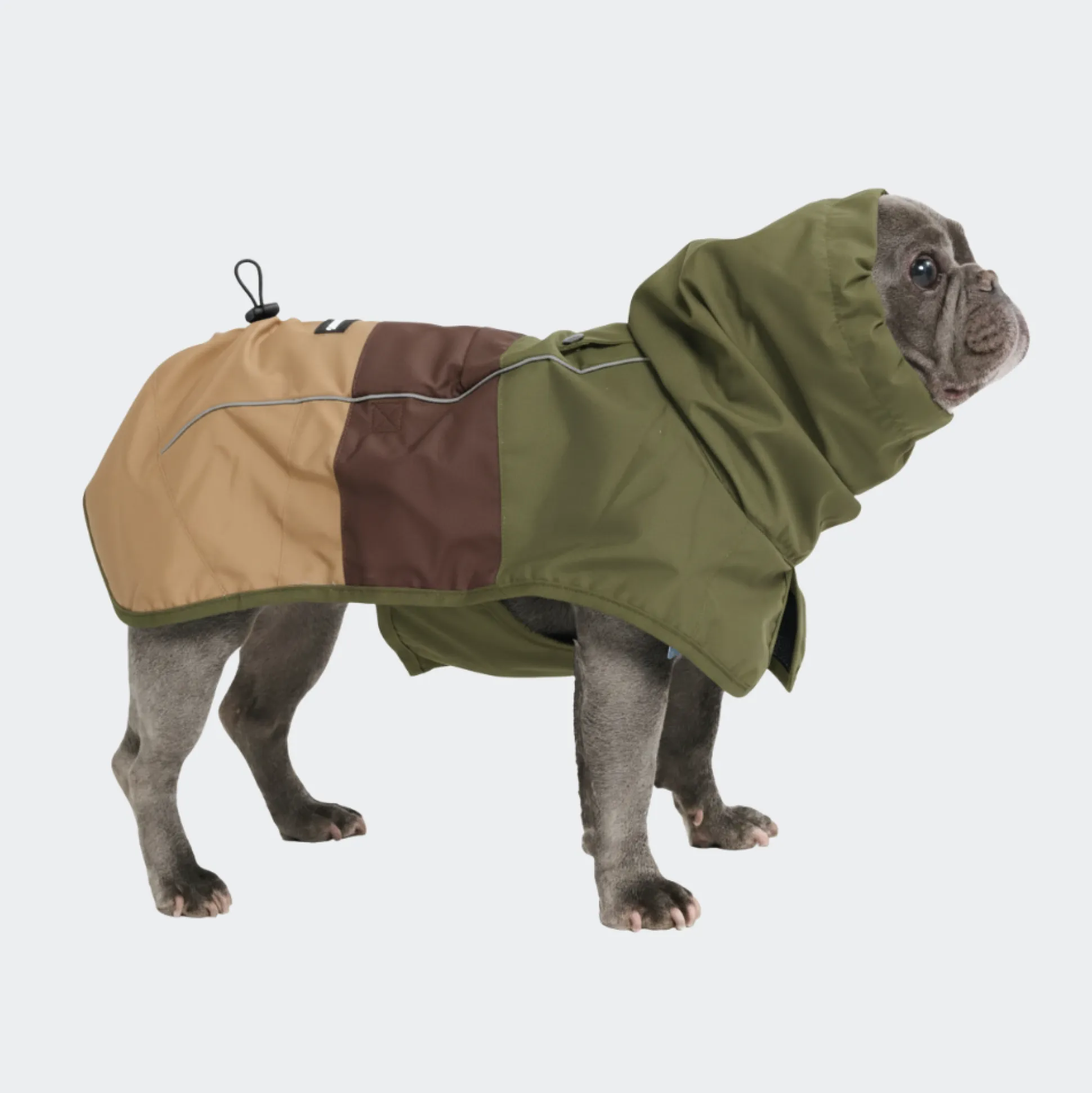 Breatheshield™ Dog Raincoat - Green Brown Tan