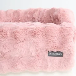 Calming Fluffy Couch Cover Dog Bed - Pink