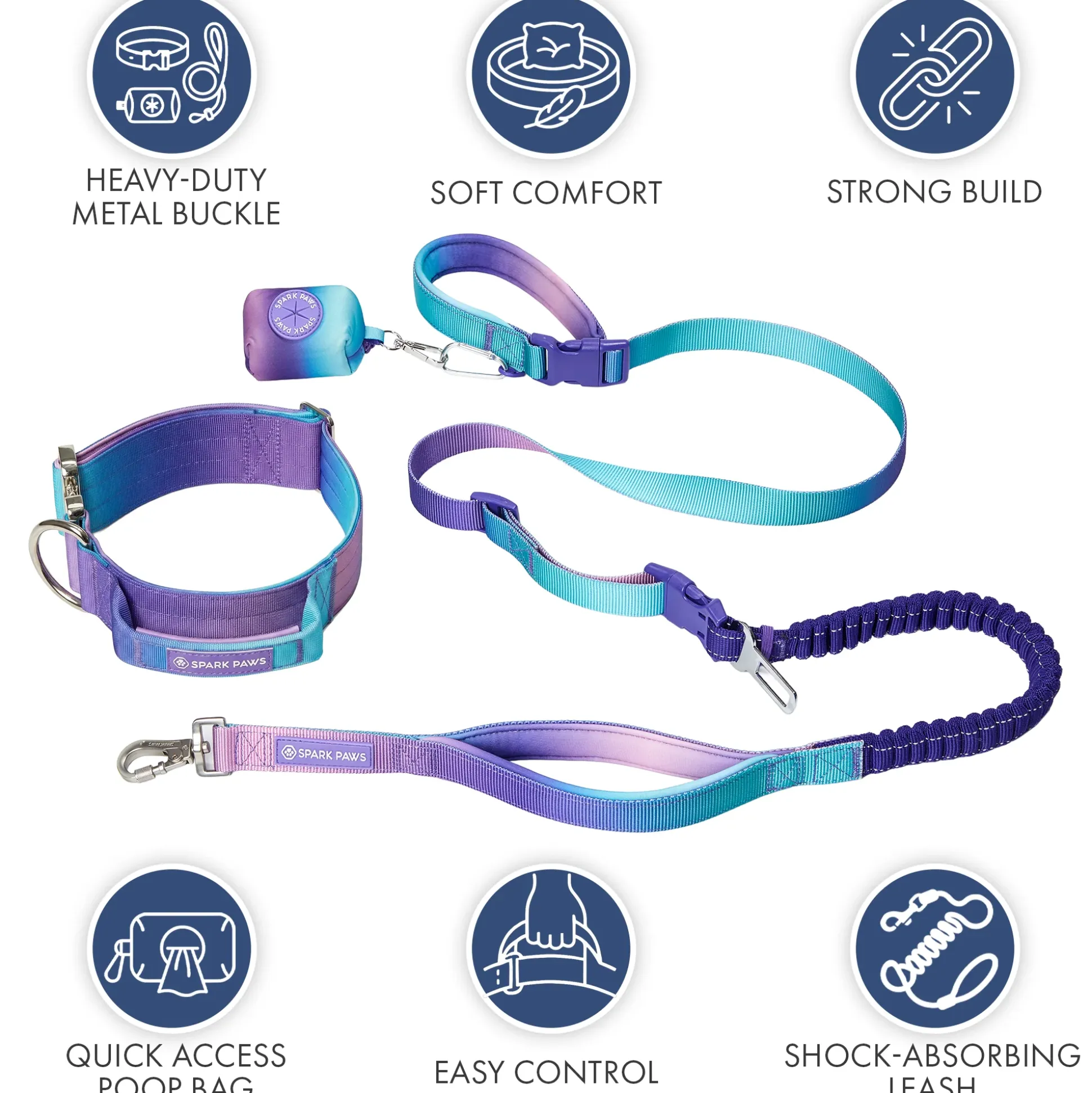 Comfort Control Collar and Multipurpose Leash Set - 90s Retro