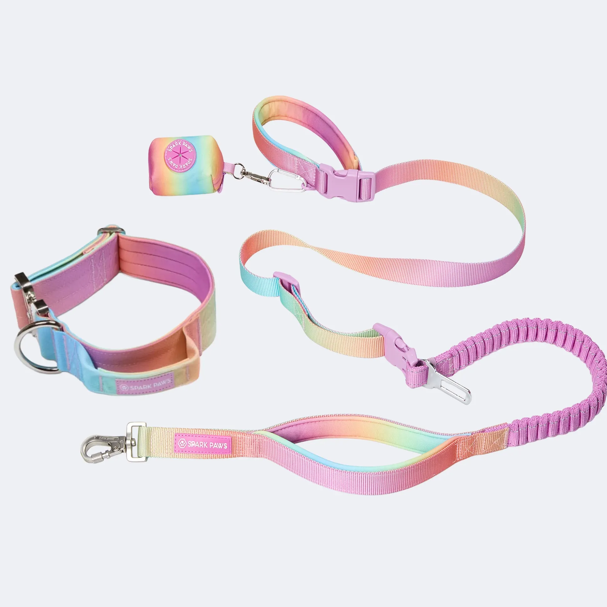 Comfort Control Collar and Multipurpose Leash Set - Pastel Icing