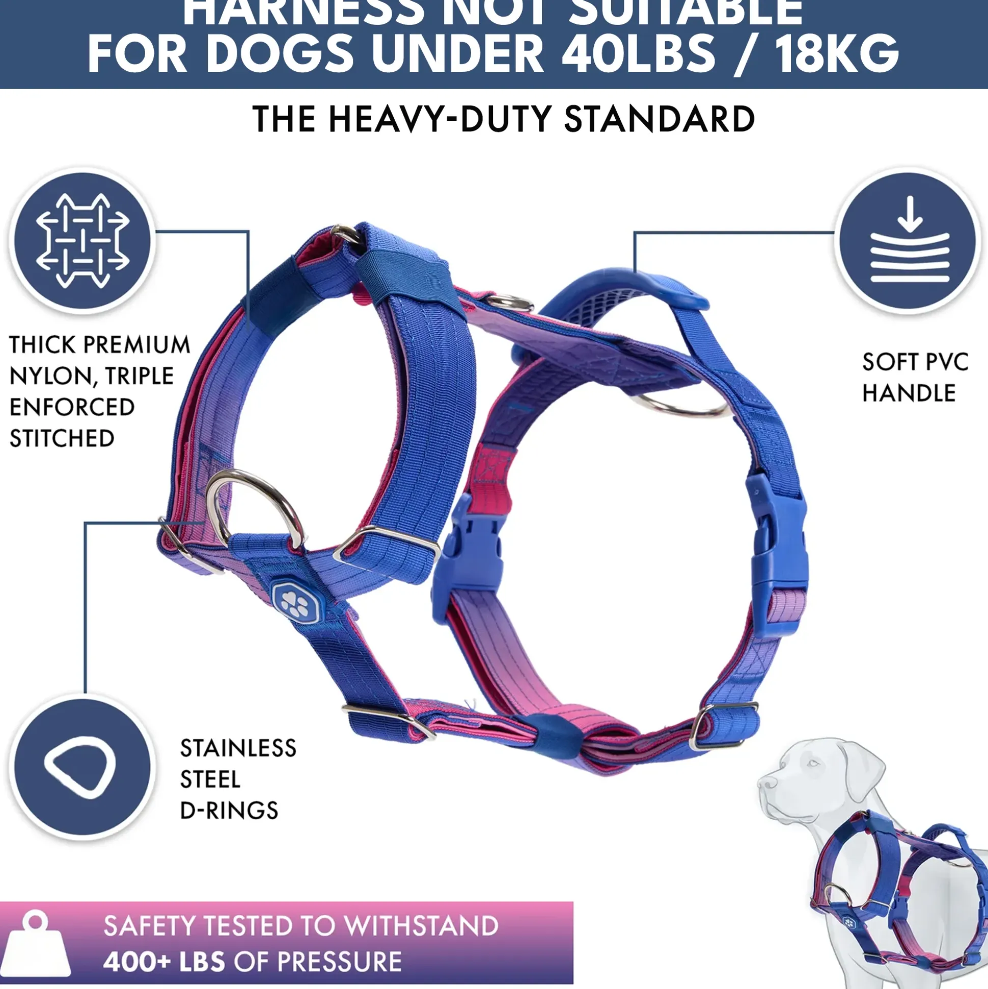 Comfort Control No-Pull Dog Harness and Multipurpose Leash Sets