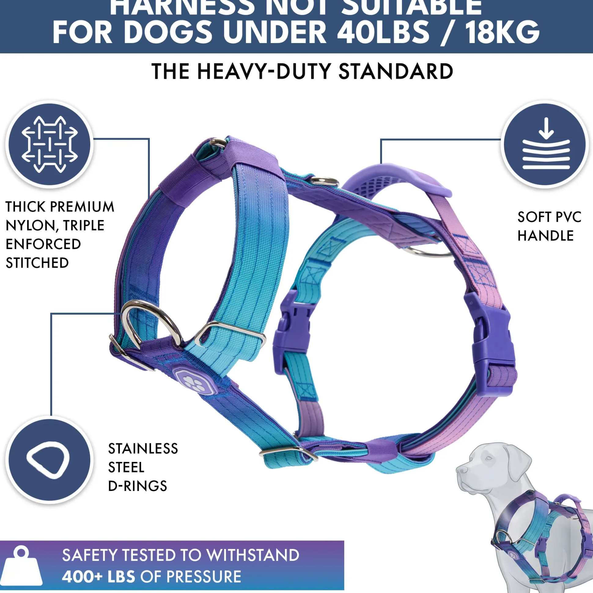 Comfort Control No-Pull Dog Harness and Multipurpose Leash Set - 90s Retro