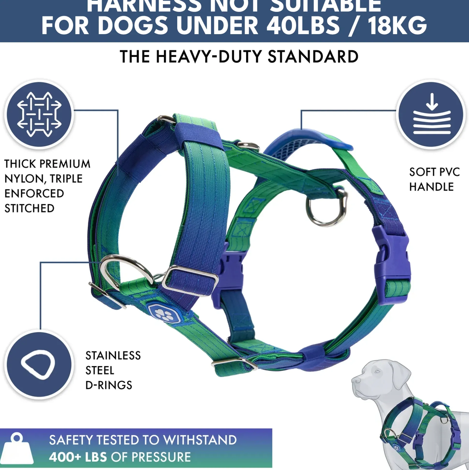 Comfort Control No-Pull Dog Harness and Multipurpose Leash Set - Lime Wave
