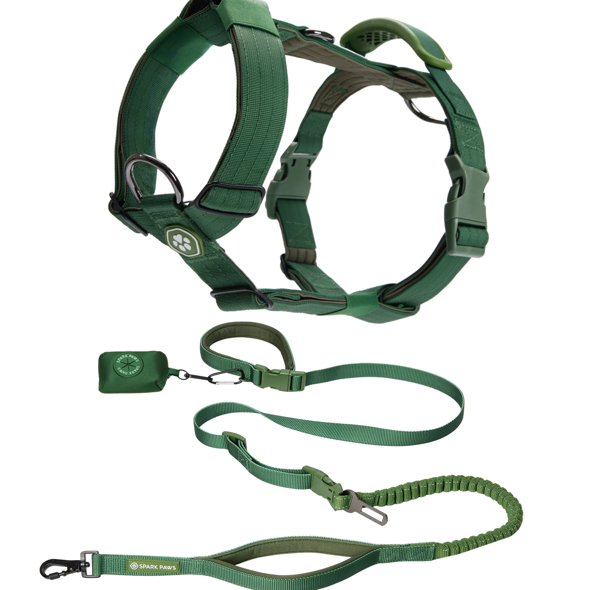 Comfort Control No-Pull Dog Harness and Multipurpose Leash Set - Green