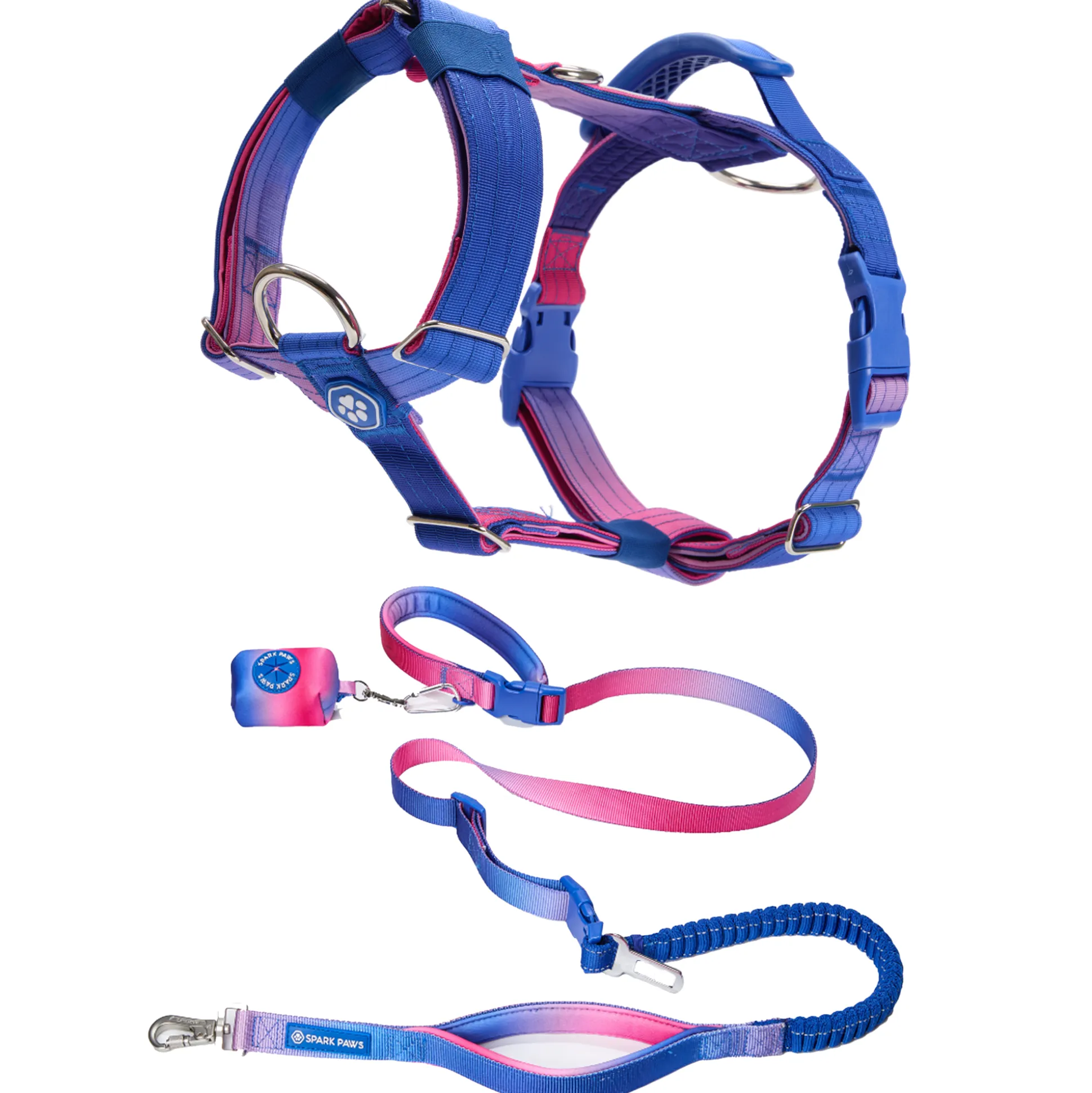 Comfort Control No-Pull Dog Harness and Multipurpose Leash Set - Snow Cone