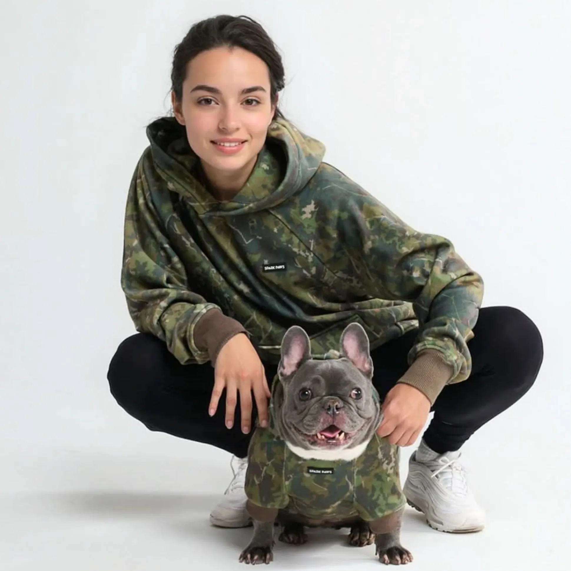 Concrete Wood Dog Hoodie - Moss