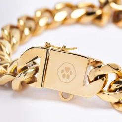 Cuban Link Chain Dog Collar - Gold