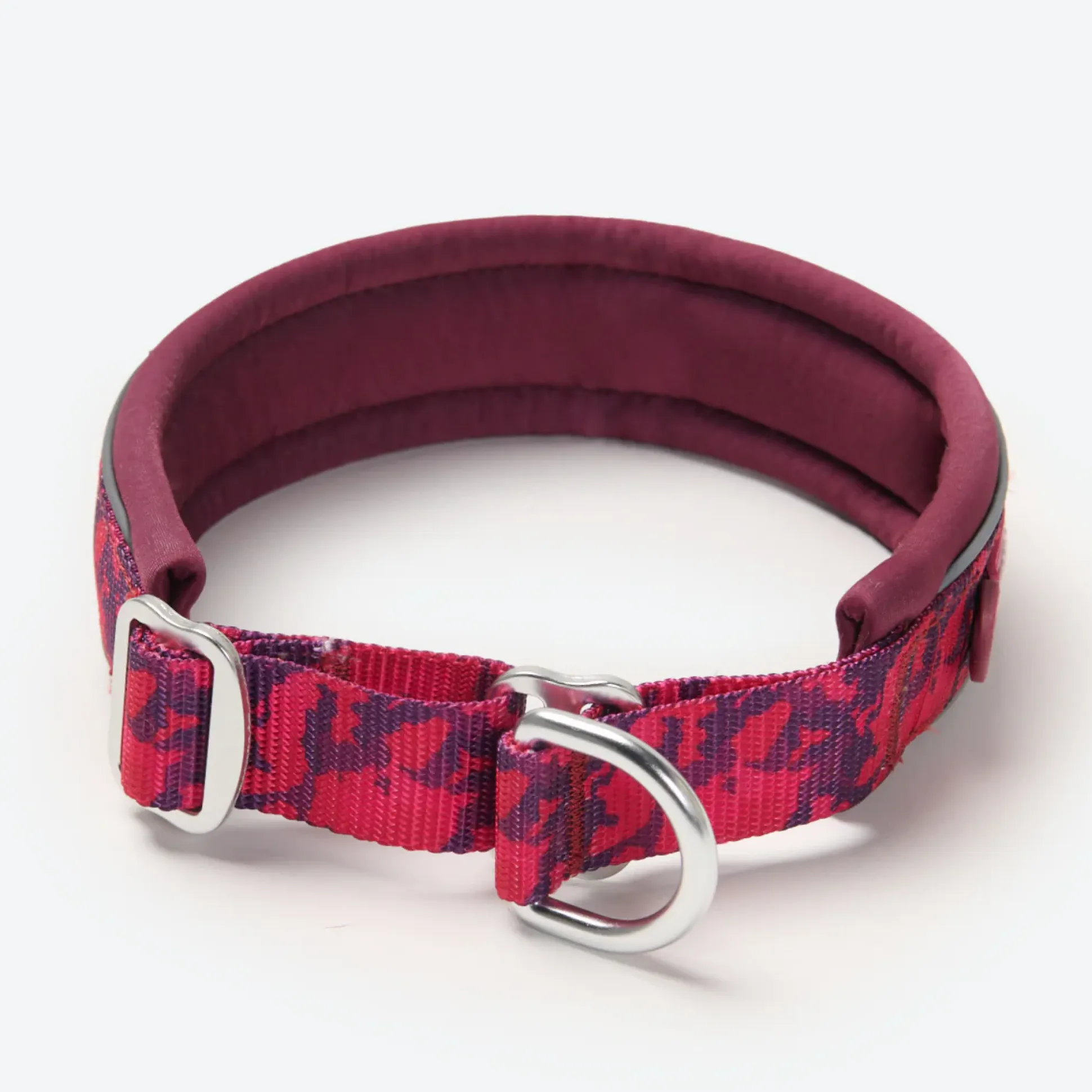 Cushioned Martingale Collar - Fuchsia Camo