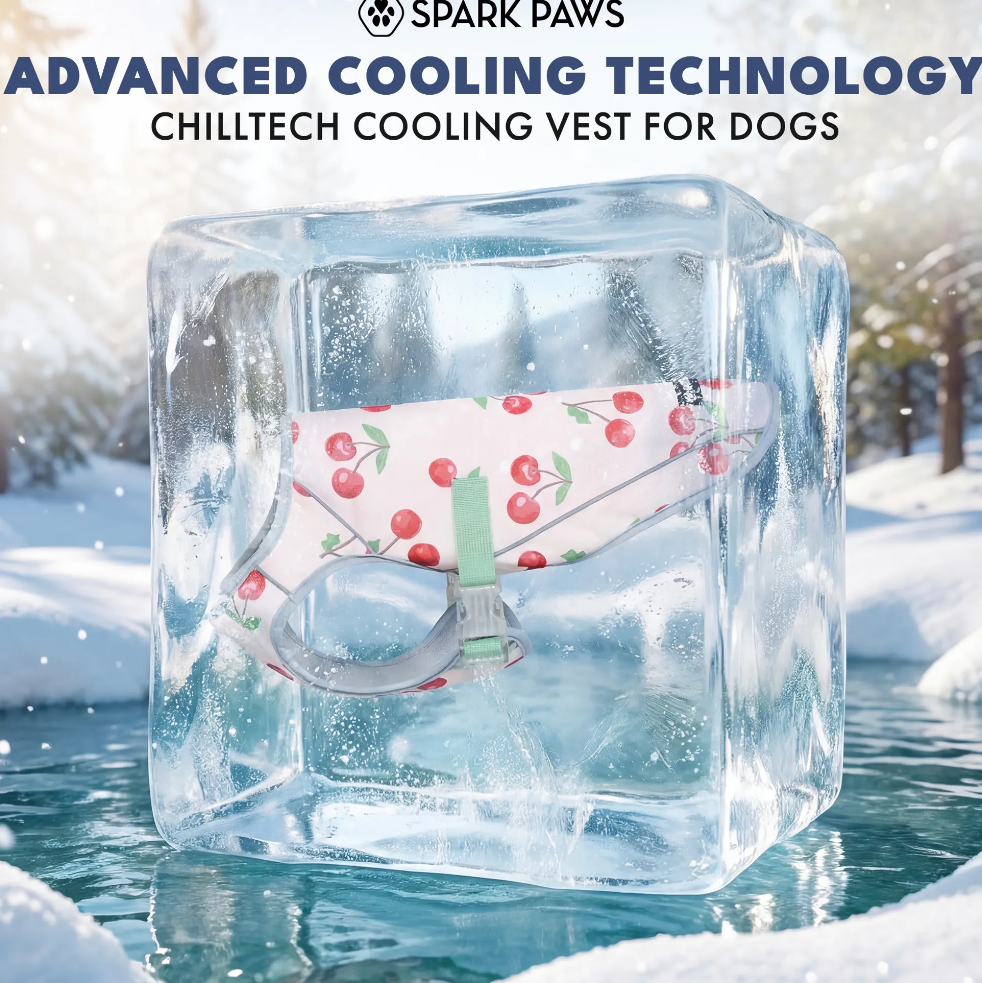 Dog Cooling Vest - Cherries