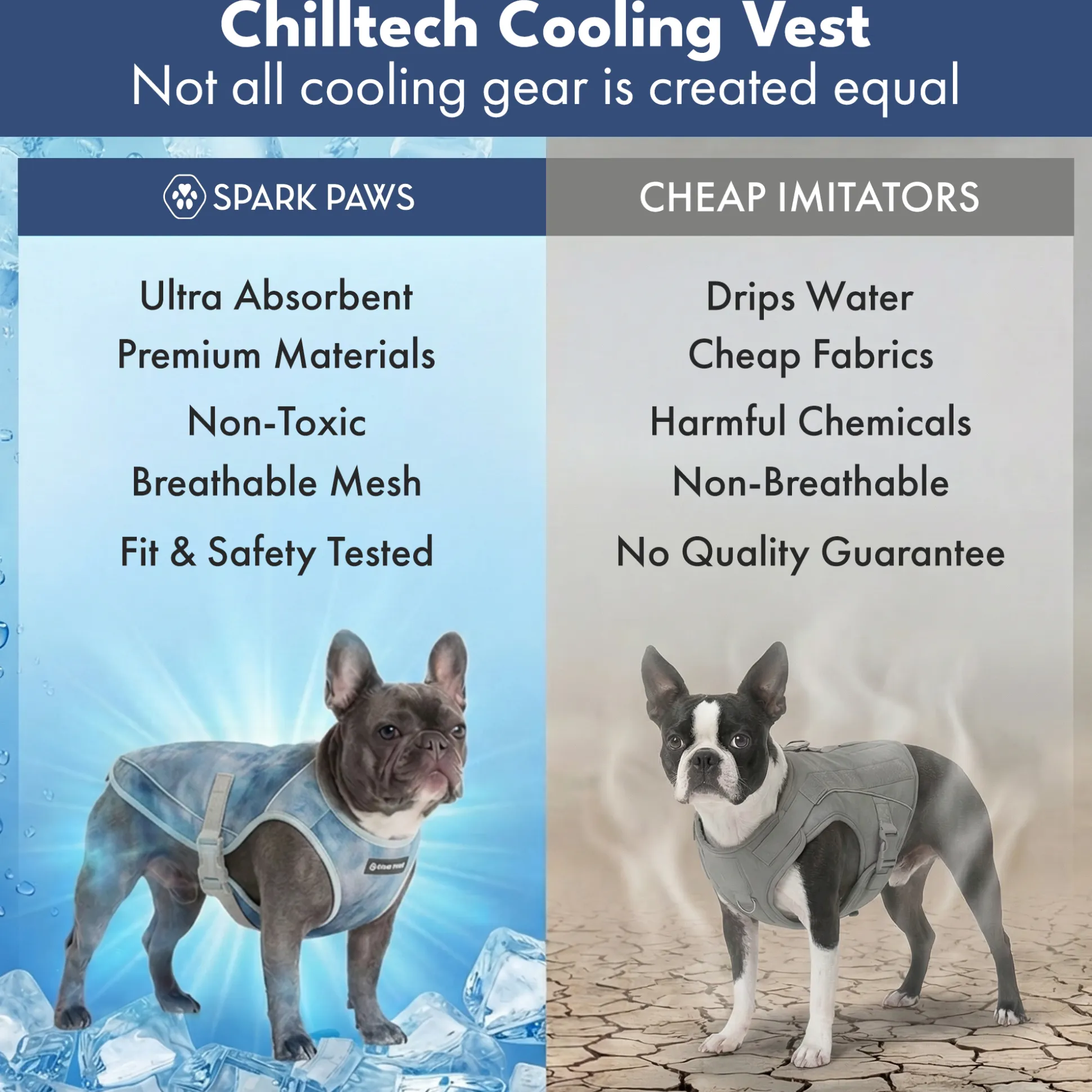 Dog Cooling Vest (2-pack) - Ice Blue & Snow Cone