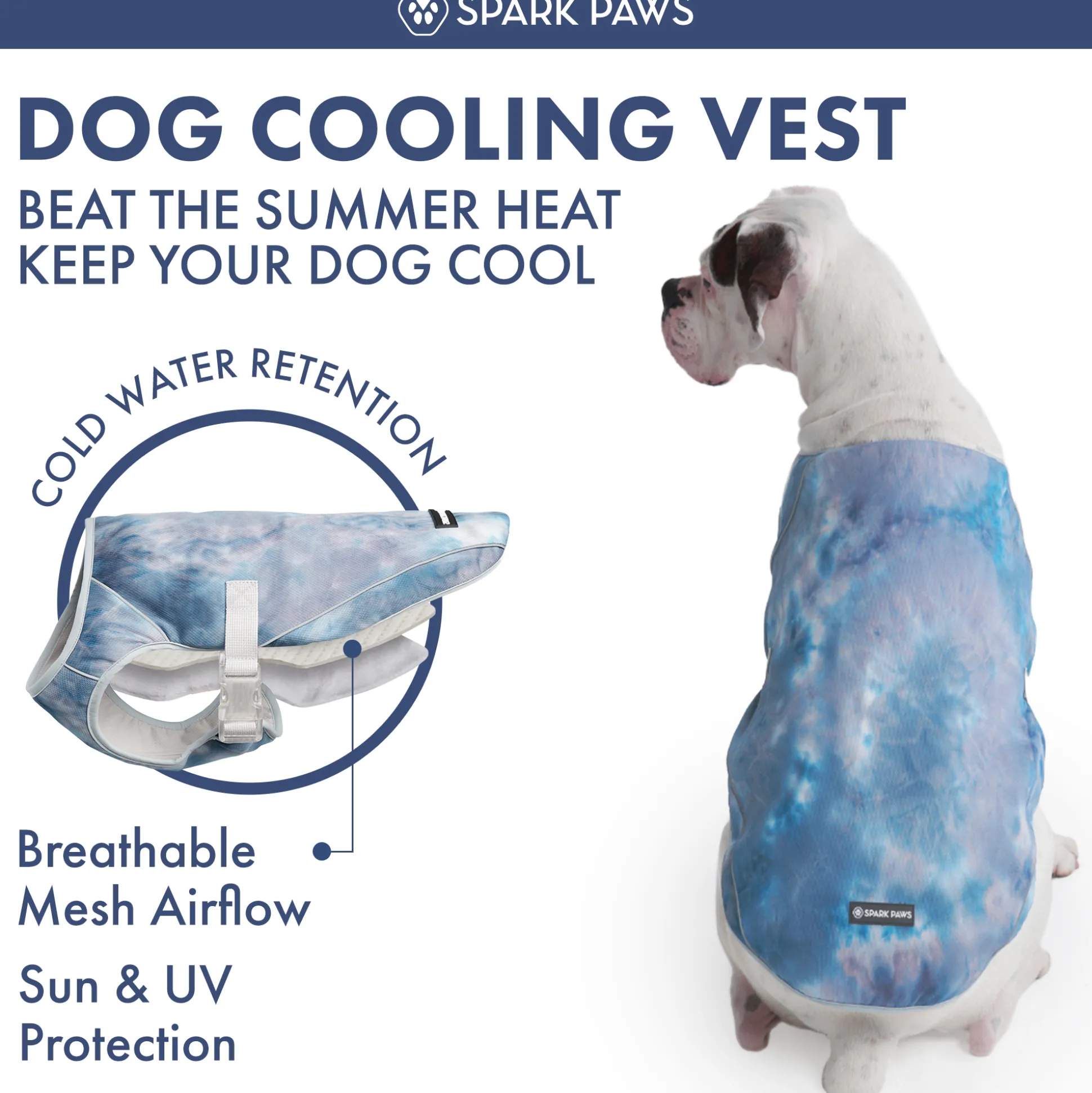 Dog Cooling Vest (2-pack) - Ice Blue & Tropical Storm