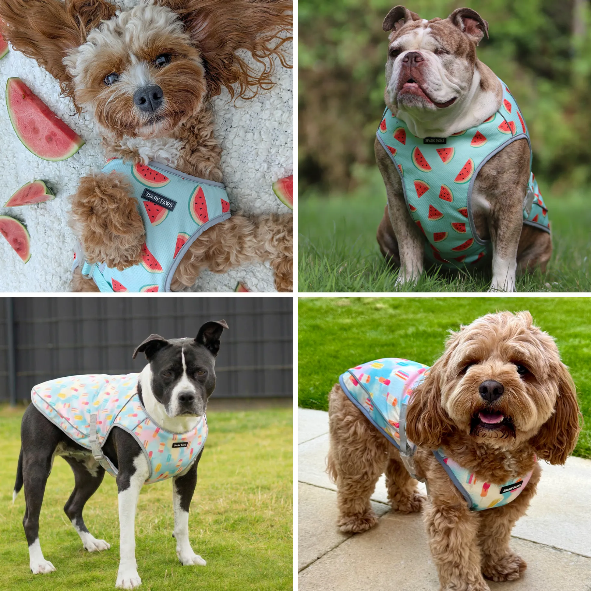 Dog Cooling Vest (2-pack) - Popsicles & Watermelon