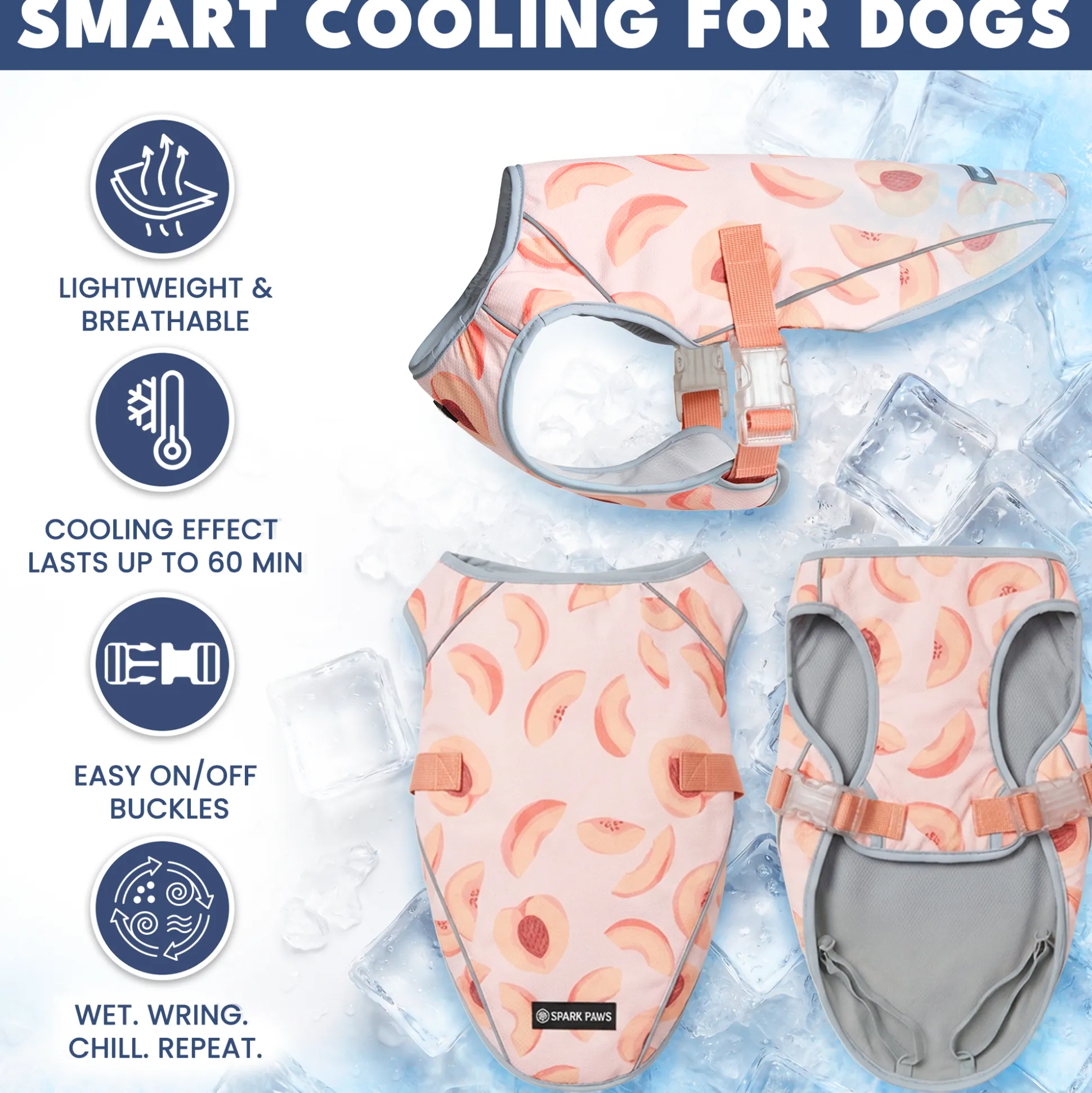 Dog Cooling Vest - Peaches