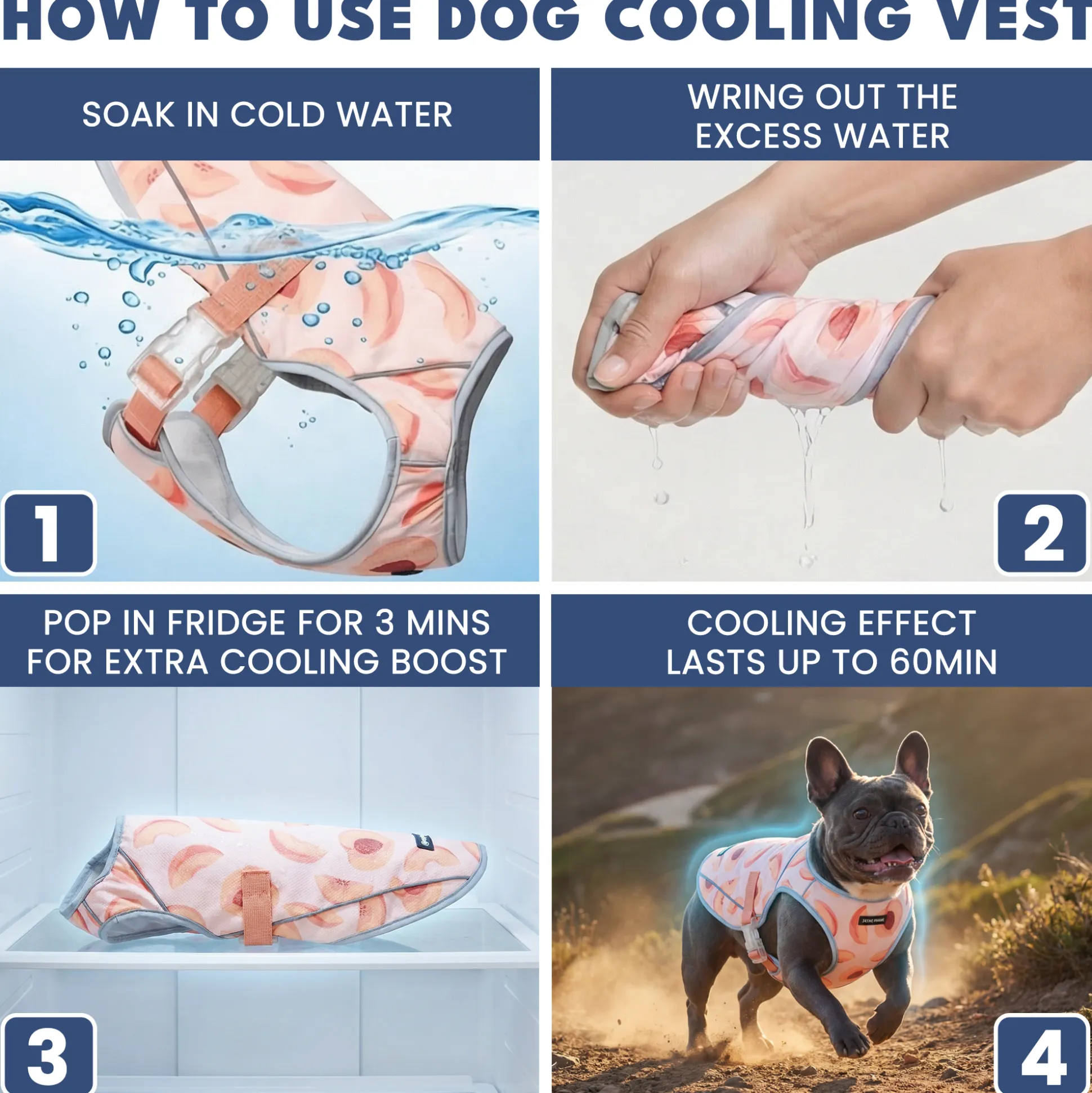 Dog Cooling Vest - Peaches