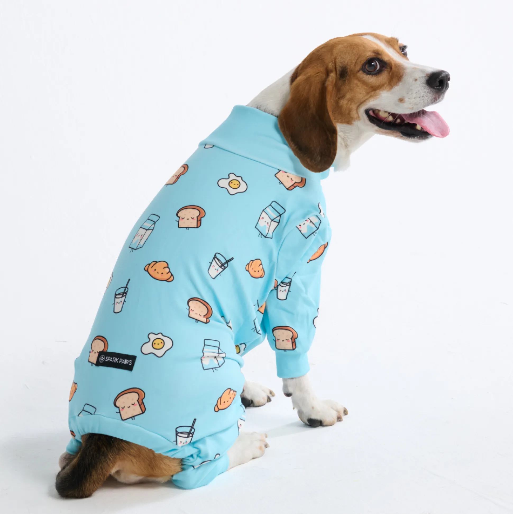 Dog Pajama - Breakfast Blue