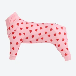 Dog Pajama - Pink Hearts