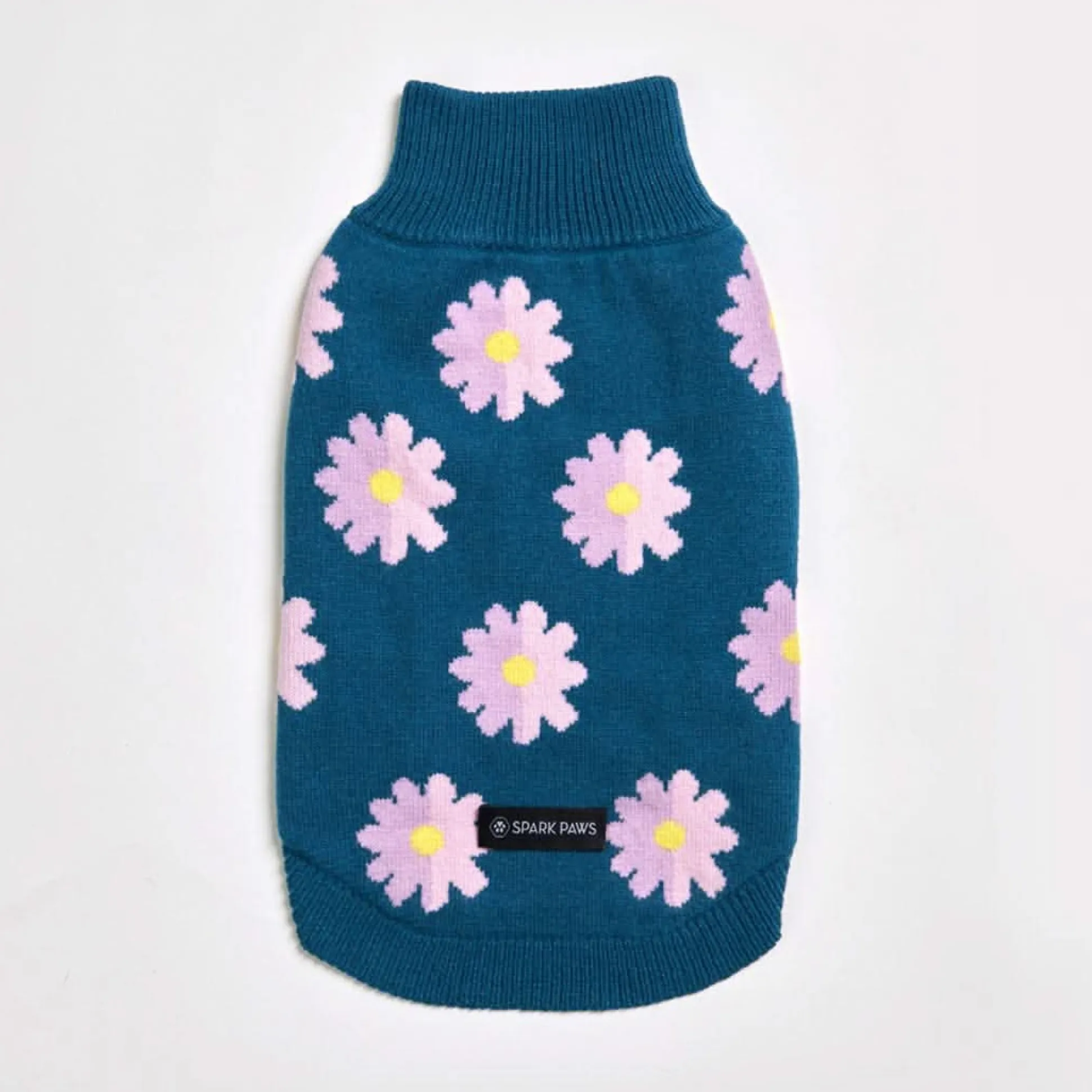 Flower Knit Dog Sweater
