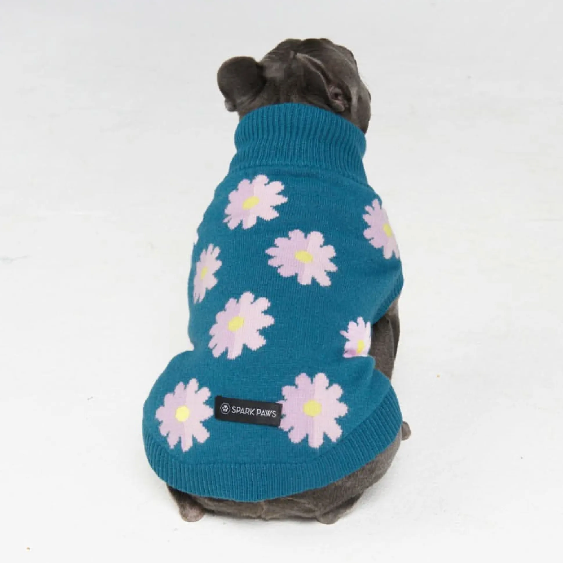 Flower Knit Dog Sweater