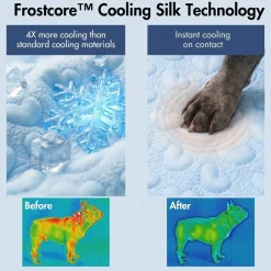 Frostcore™ Cooling Couch Cover Dog Bed - Hearts Blue