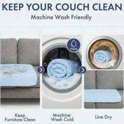 Frostcore™ Cooling Couch Cover Dog Bed - Waffle Blue