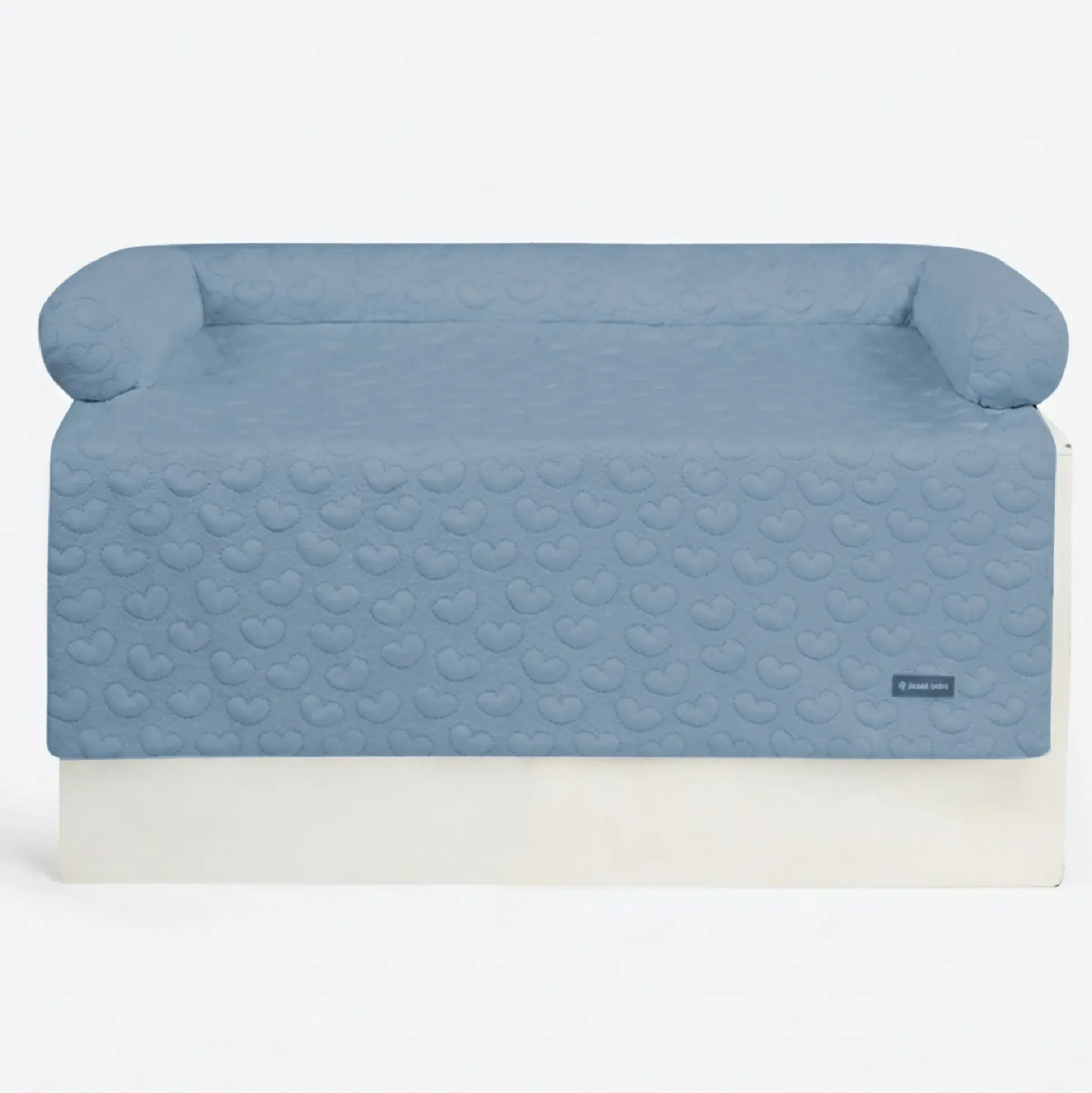 Frostcore™ Cooling Couch Cover Dog Bed - Hearts Ash Blue
