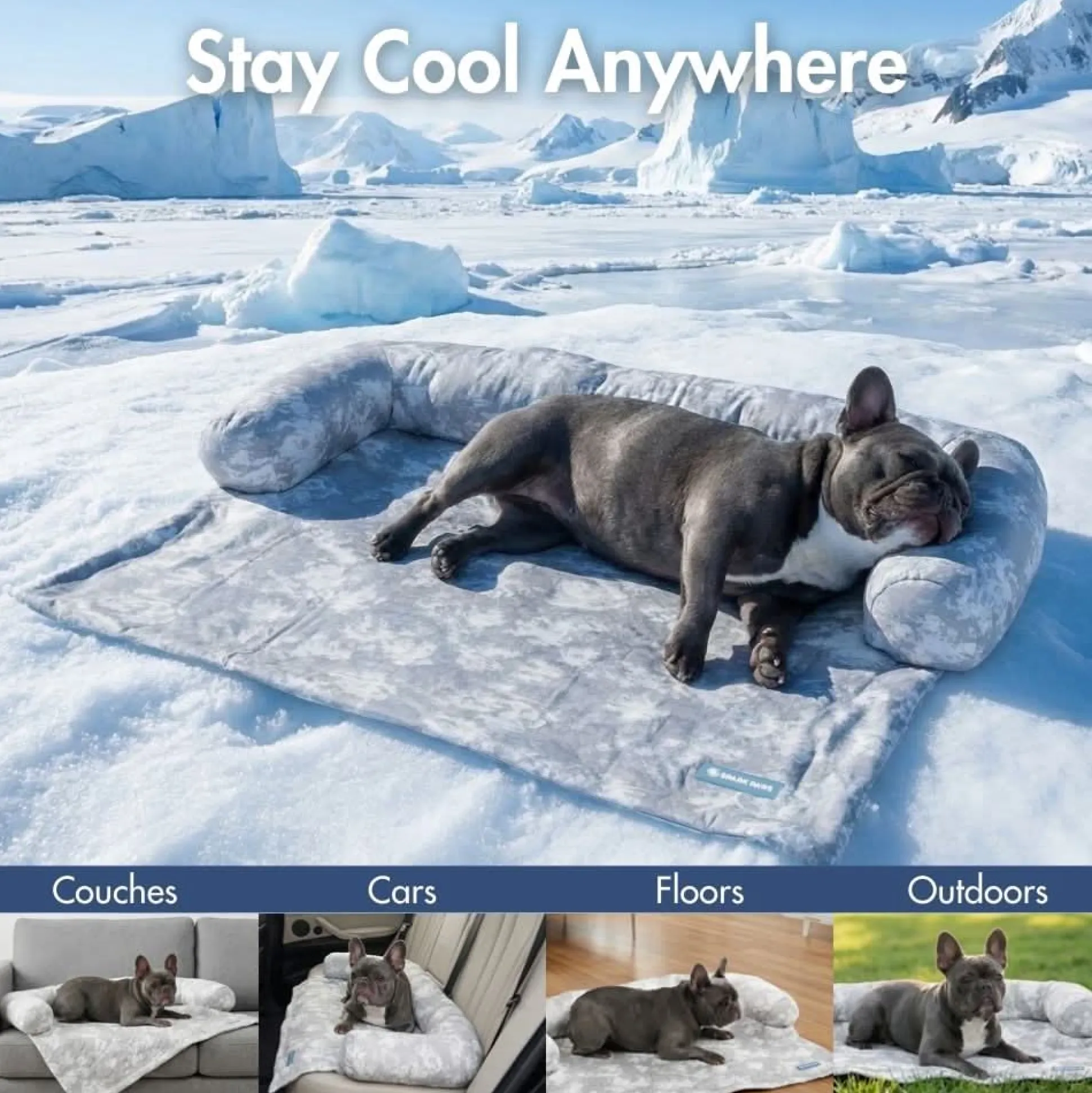Frostcore™ Cooling Couch Cover Dog Bed - Clouds Grey