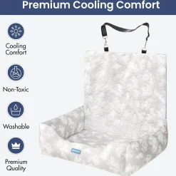 Frostcore™ Dog Cooling Car Seat Bed - Clouds Grey