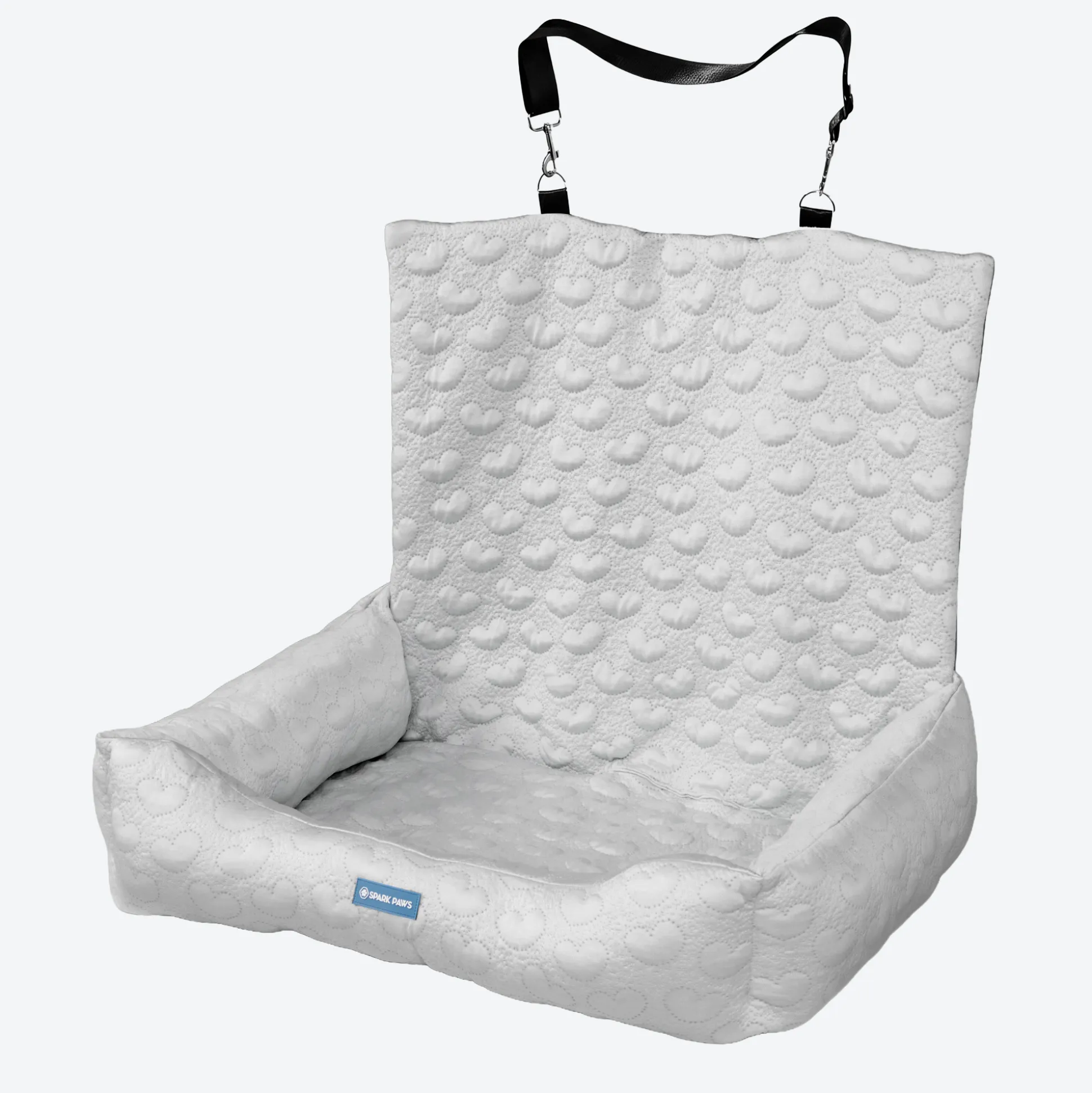Frostcore™ Dog Cooling Car Seat Bed - Hearts Grey