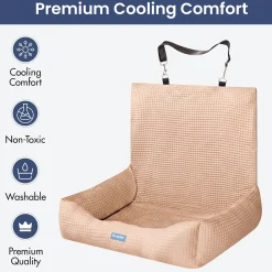 Frostcore™ Dog Cooling Car Seat Bed - Waffle Brown