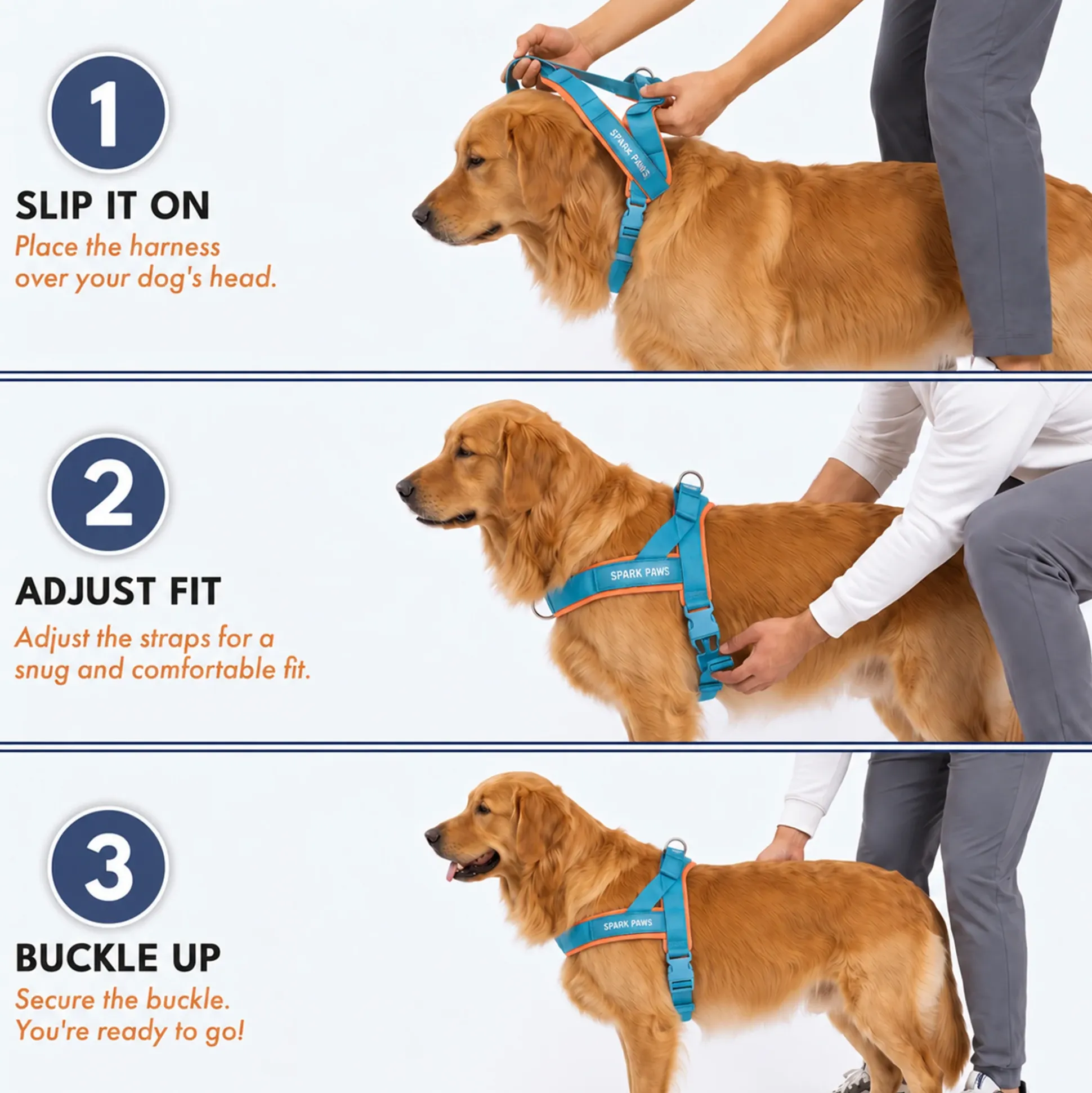 Grab & Go Harness - Teal & Apricot