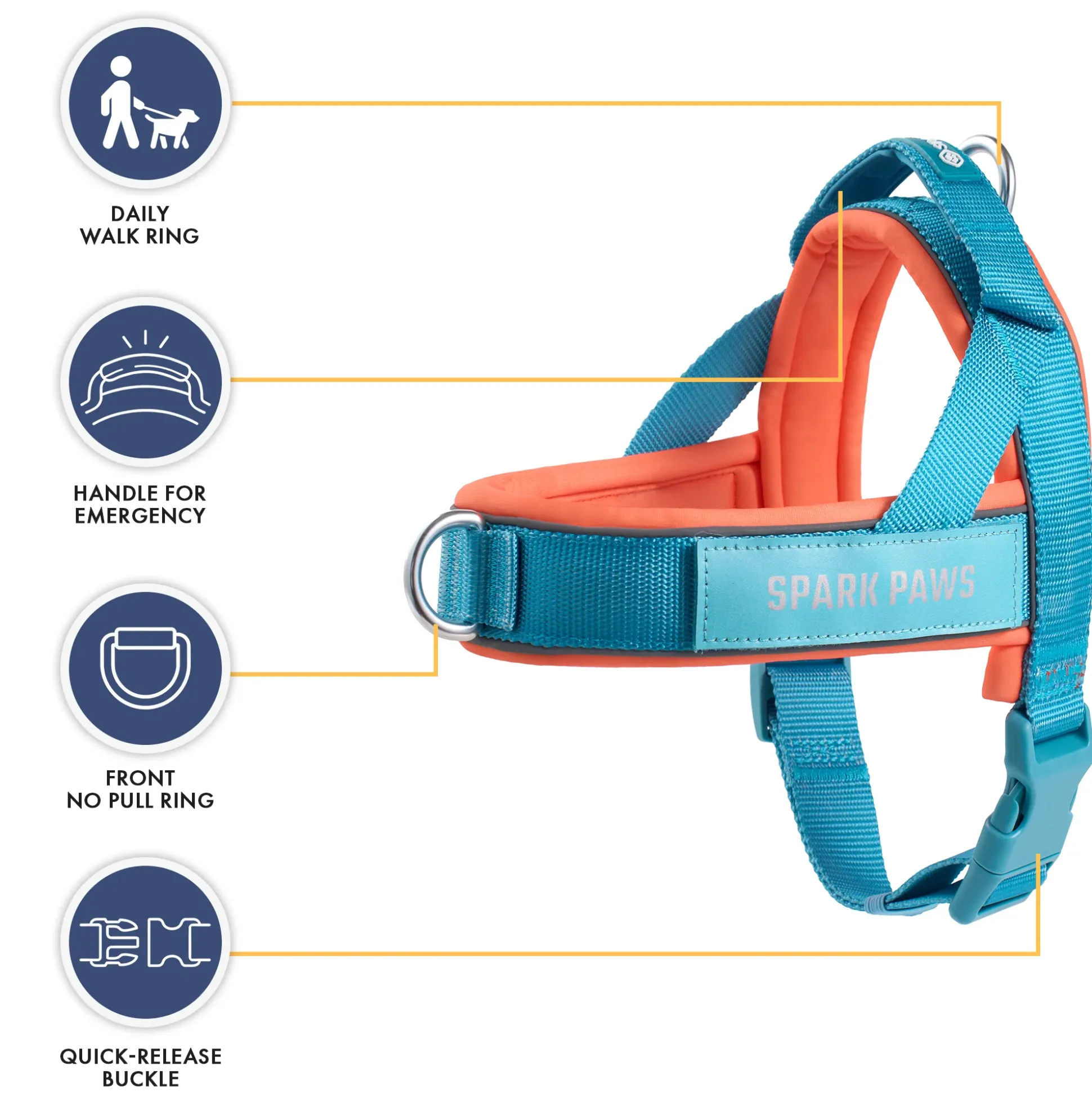 Grab & Go Harness - Teal & Apricot