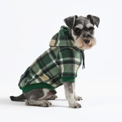 Green Plaid Dog Hoodie