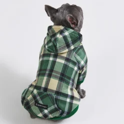 Green Plaid Dog Hoodie