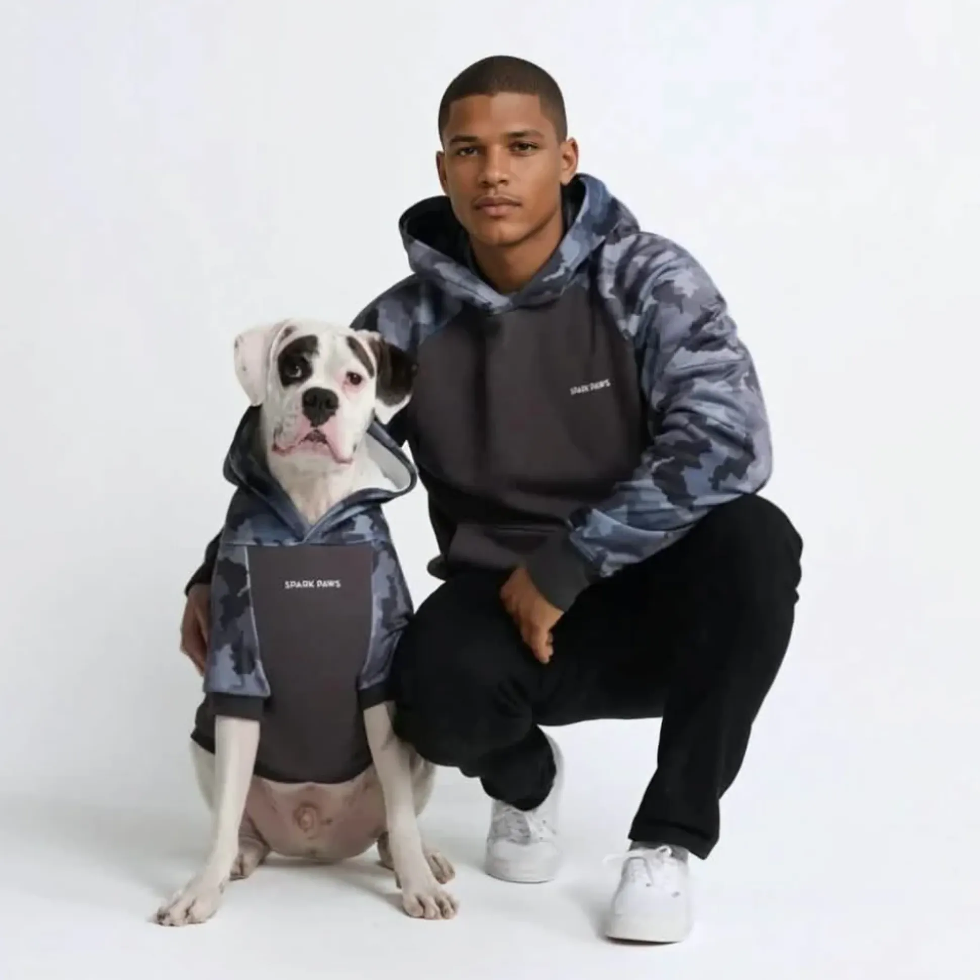 Grey Camo Dog Hoodie