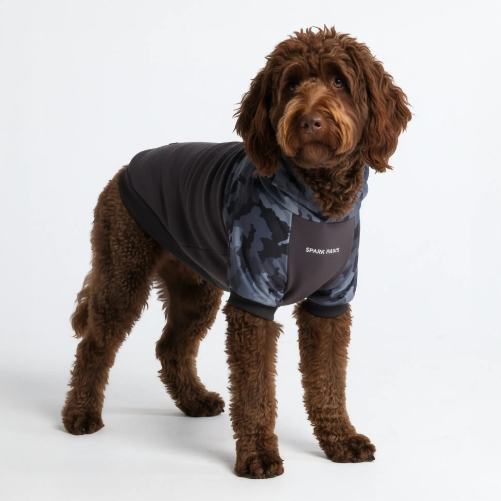 Grey Camo Dog Hoodie