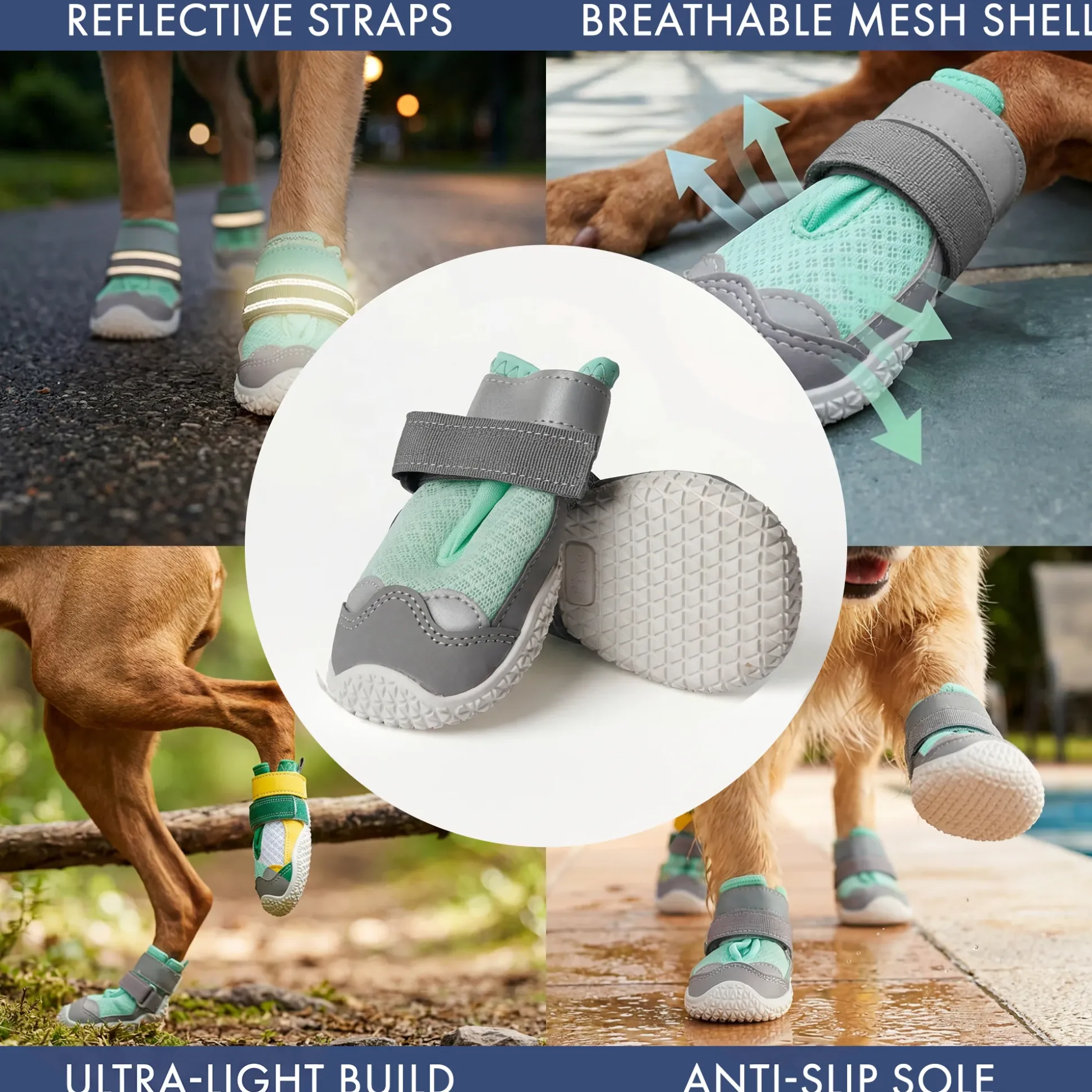 Hot Pavement Pawtector Dog Shoes - Teal