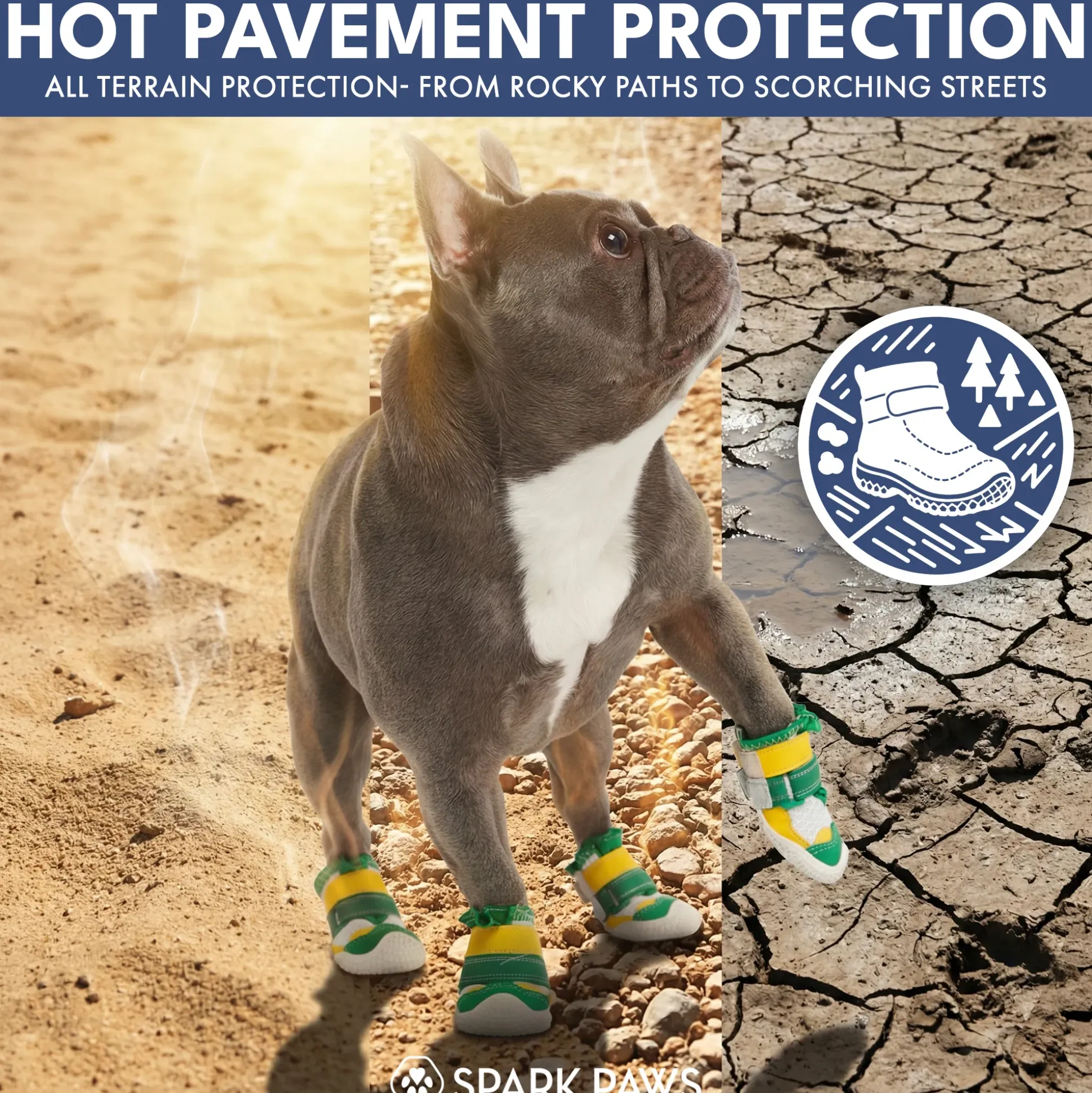 Hot Pavement Pawtector Dog Shoes - Green Yellow