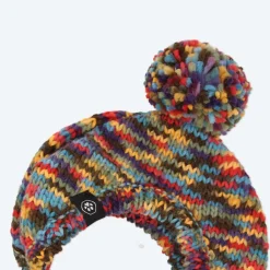 Knit Pom Pom Dog Beanie Hat - Kaleidoscope