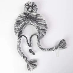 Knit Pom Pom Dog Beanie Hat - Salt and Pepper