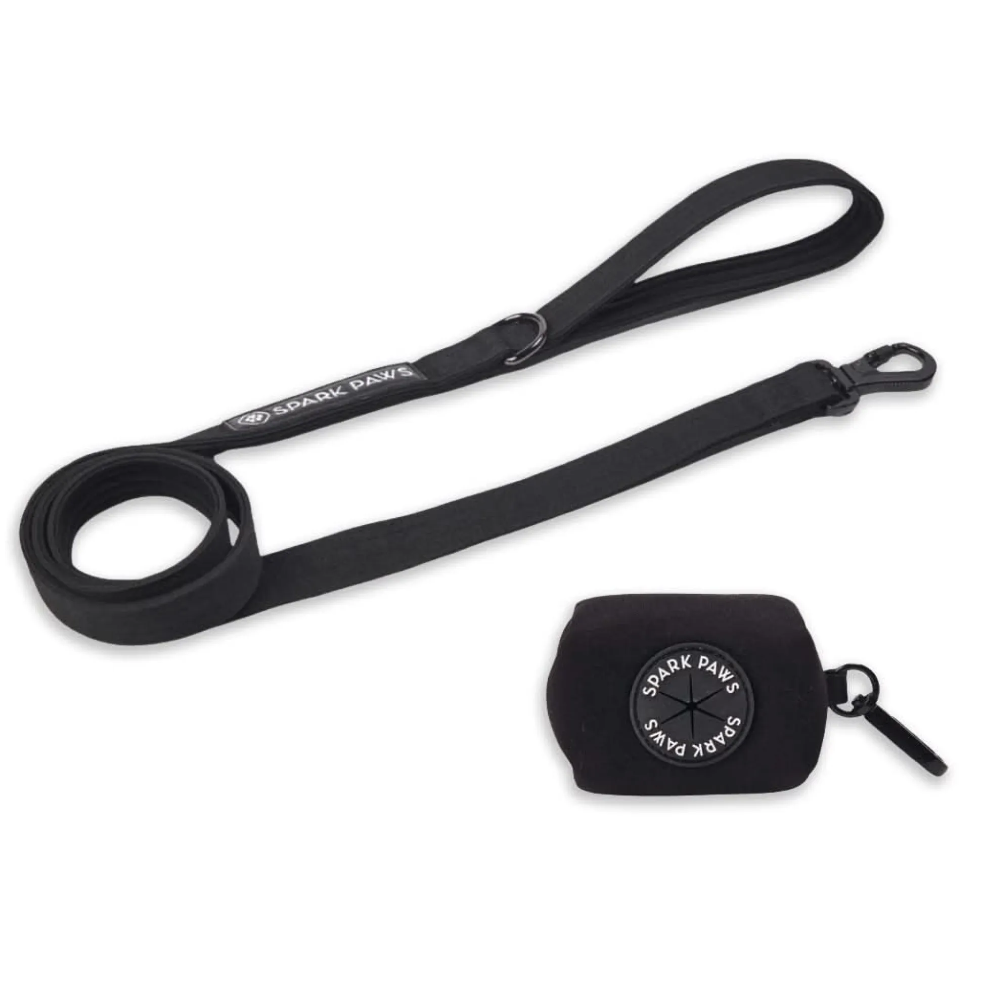 Leash and Poop Bag Holder Set - Black
