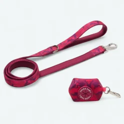 Leash and Poop Bag Holder Set - Fuchsia Camo