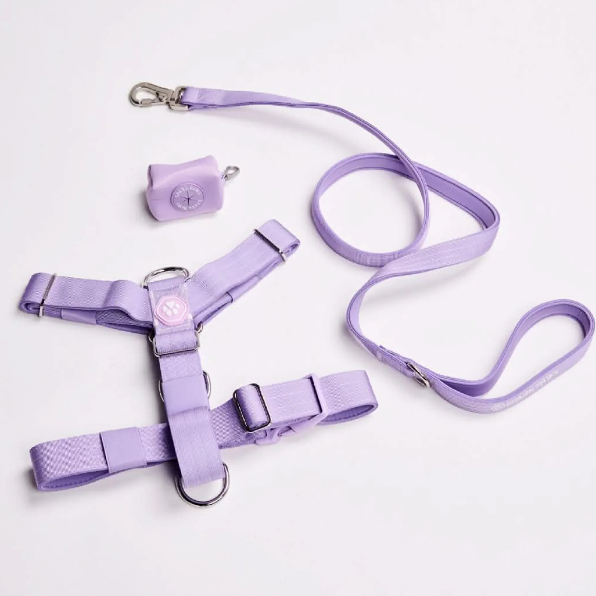 Leash and Poop Bag Holder Set - Lilac