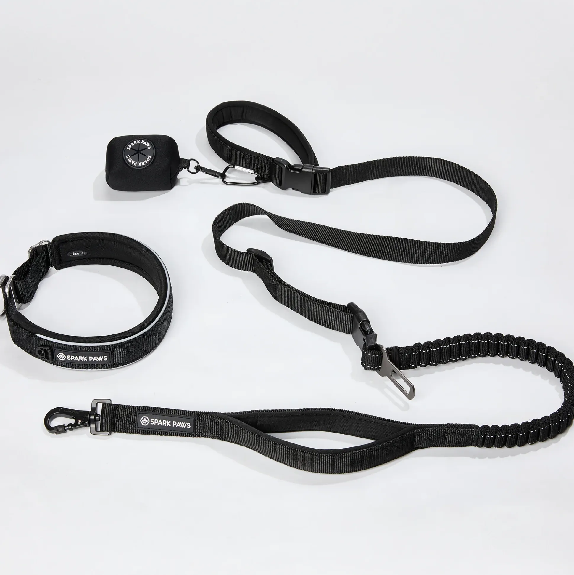 Martingale Collar and Multipurpose Leash Set - Black