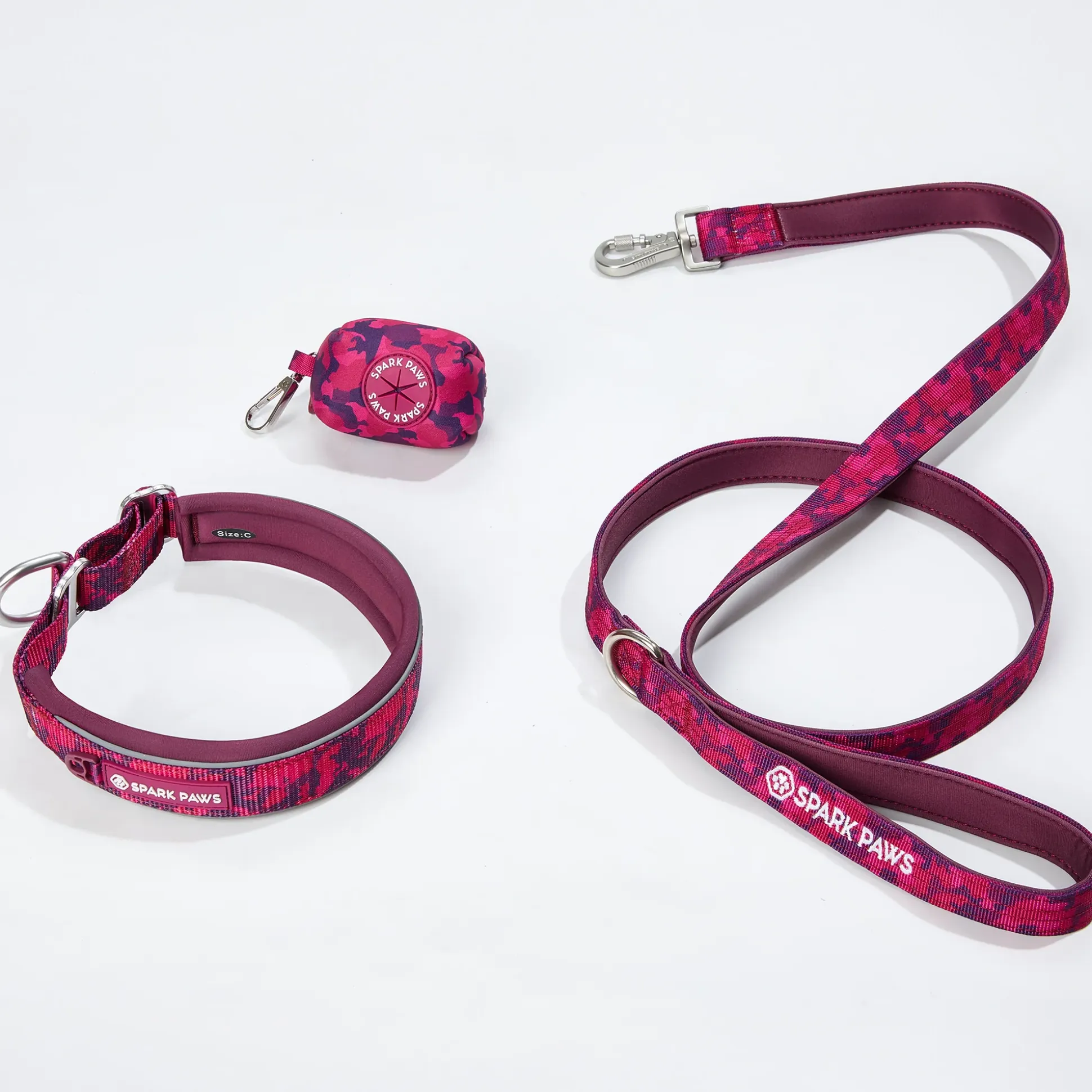 Martingale Collar Set - Fuchsia Camo