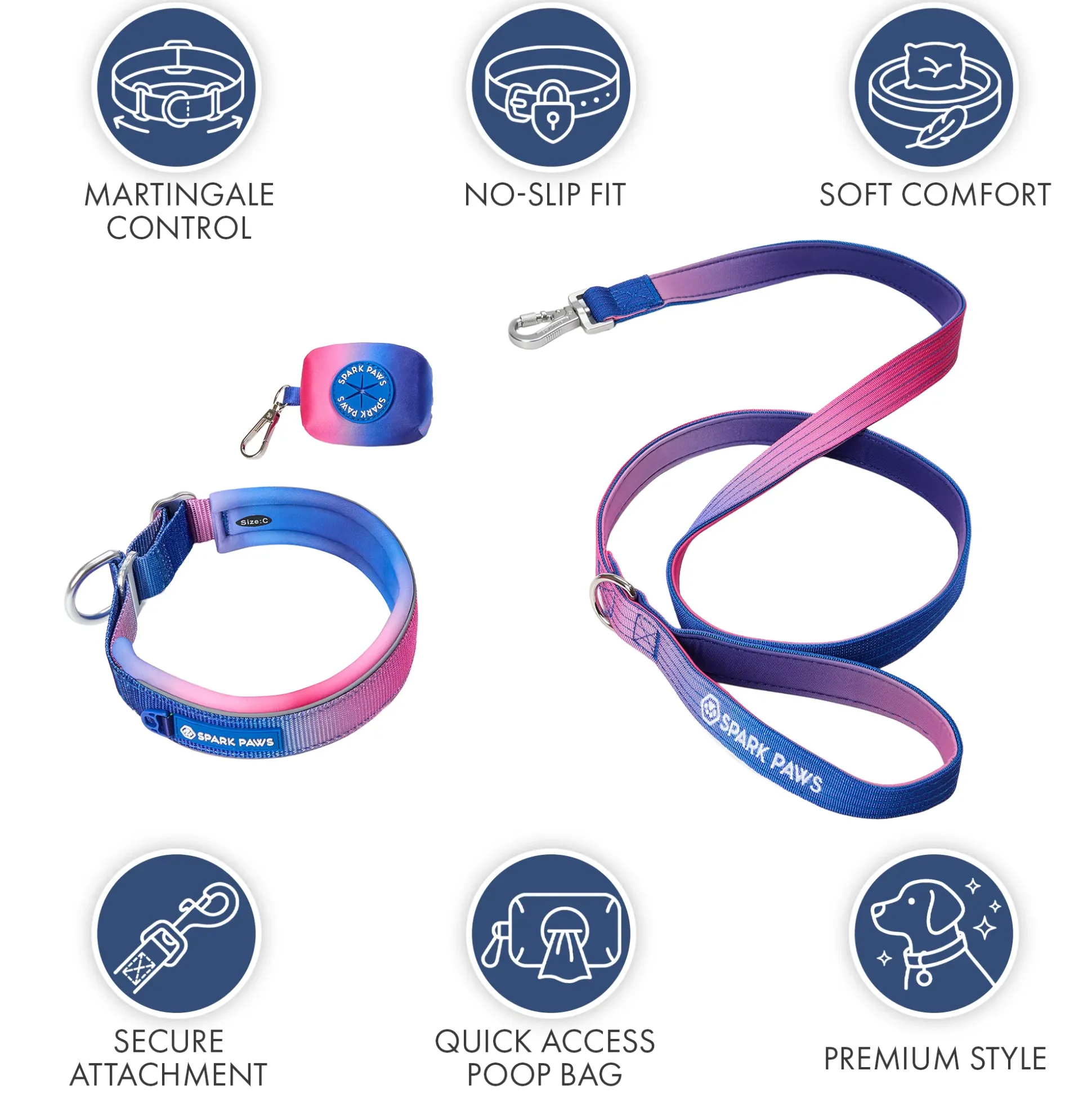 Martingale Collar Set - Snow Cone