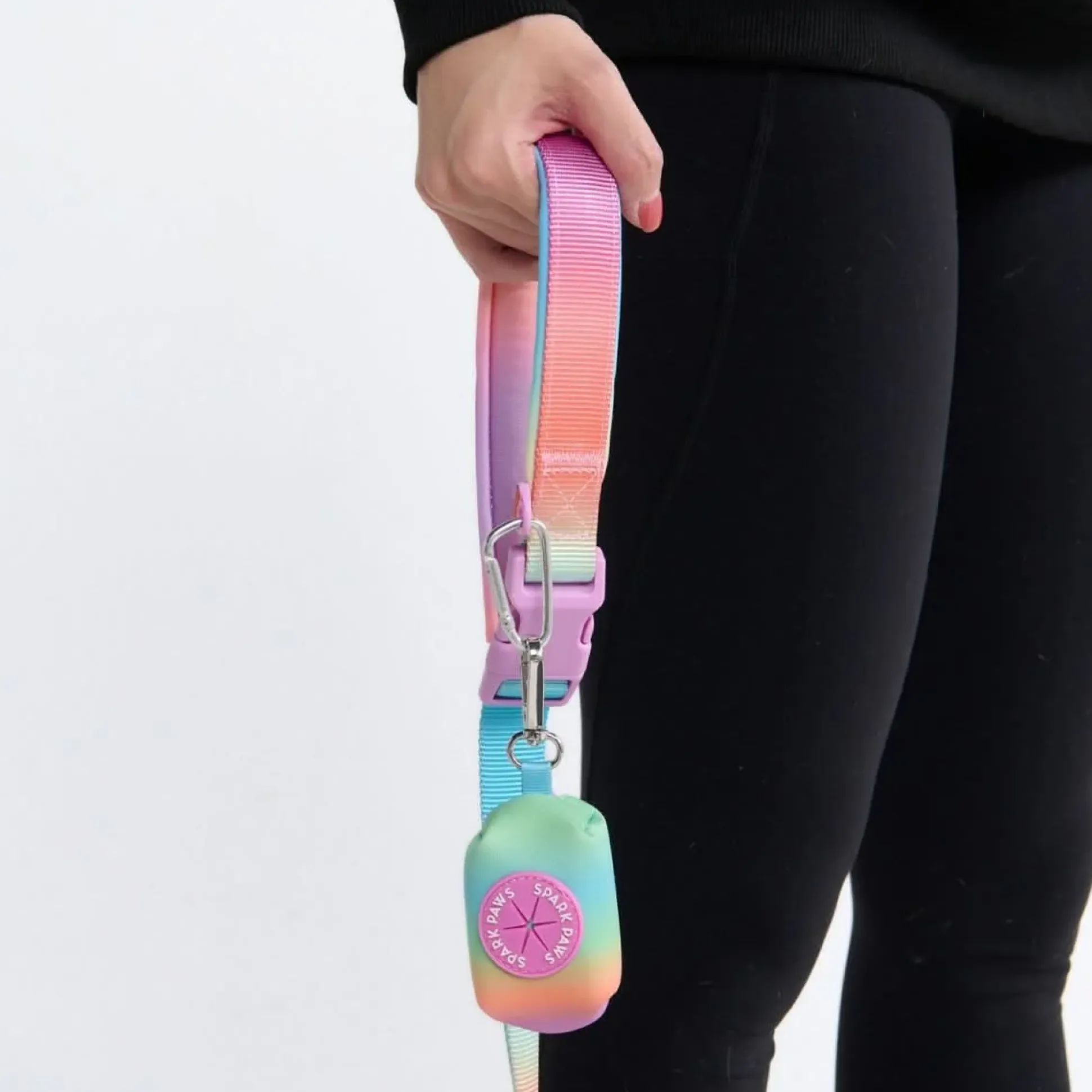 Multipurpose Seatbelt Handsfree Leash & Poop Bag Holder Set - Pastel Icing