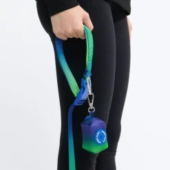 Multipurpose Seatbelt Handsfree Leash & Poop Bag Holder Set - Lime Wave
